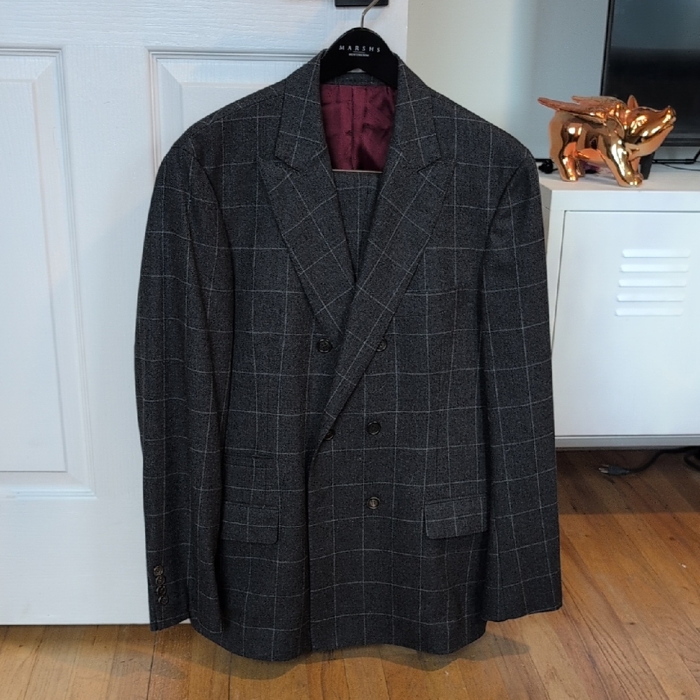 Brunello Cucinelli Charcoal Windowpane Blazer